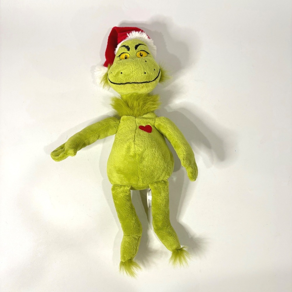 Dr. Seuss The Grinch Who Stole Christmas Plush Santa Hat Heart 15 Inch 2015